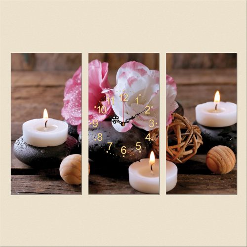 C0328_3 Clock with print 3 pieces Aromatherapy