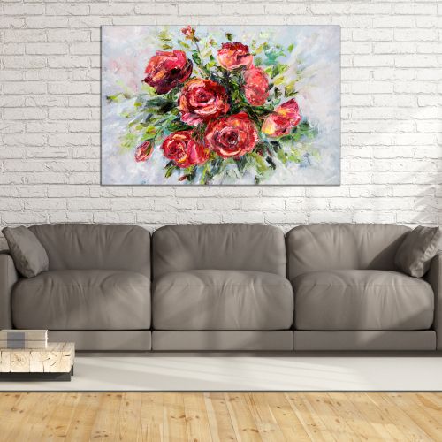 0563_1 Картина Червени рози за спалня, кухня и всекидевна