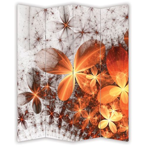 P0702 Decorative Screen Room divider Abstract flowers in orange (3,4,5 or 6 panels)