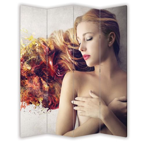 P0857 Decorative Screen Room divider Abstraction - color hair (3,4,5 or 6 panels)