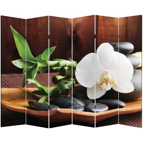 P0117 Декоративен параван СПА - бяла орхидея (3, 4 , 5 или 6 части)