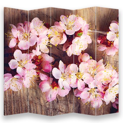 P0844 Decorative Screen Room divider Branch with pink blossoms (3,4,5 or 6 panels)