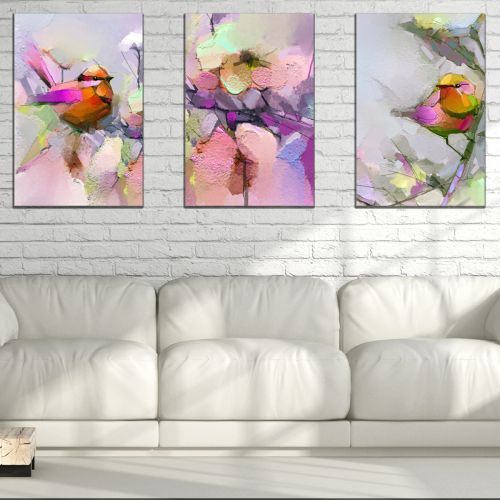 0878 Wall art decoration (set of 3 pieces) Colorful abstraction