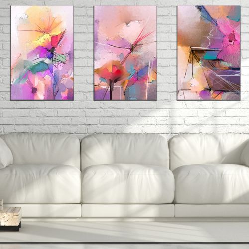 0879  Wall art decoration (set of 3 pieces) Colorful abstraction