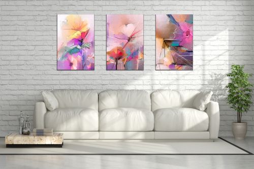 0879  Wall art decoration (set of 3 pieces) Colorful abstraction