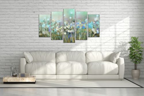 0882 Wall art decoration (set of 5 pieces) Abstract flowers