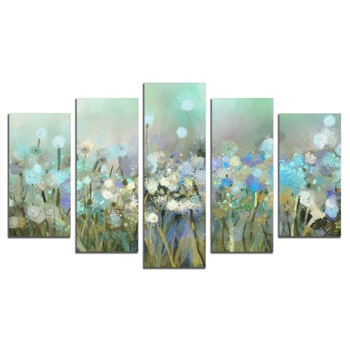 0882 Картина-пано от 5 части Абстрактни цветя