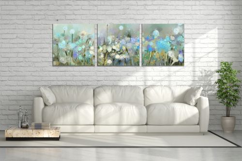 0871 Wall art decoration (set of 3 pieces) Abstract flowers