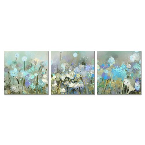 0871 Wall art decoration (set of 3 pieces) Abstract flowers