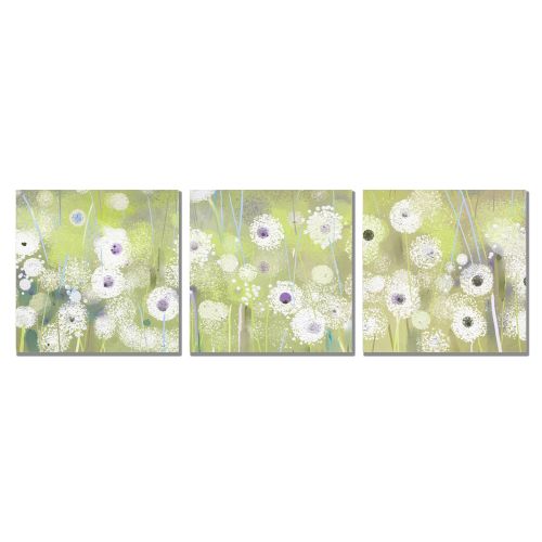 0885_3 Wall art decoration (set of 3 pieces) Abstract flowers