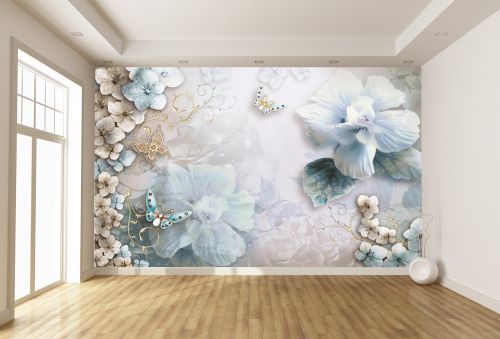 T9163 Wallpaper 3D Vintage flowers