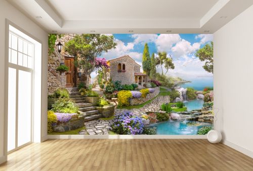 T9166 Wallpaper Fairy tale sea garden