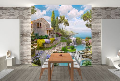 T9166 Wallpaper Fairy tale sea garden