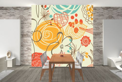 T9177 Wallpaper Floral motifs