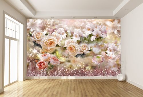 T9178 Wallpaper 3D Vintage flowers