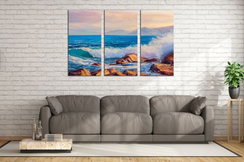 0886 Wall art decoration (set of 3 pieces) Sea