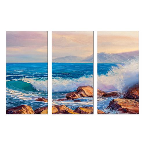 0886 Wall art decoration (set of 3 pieces) Sea