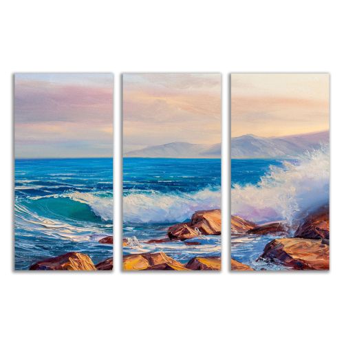 0886 Wall art decoration (set of 3 pieces) Sea