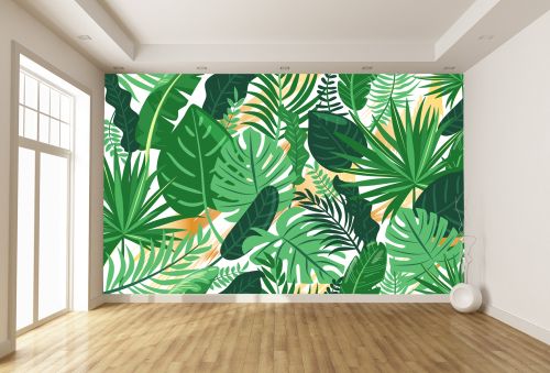 T0890 Wallpaper Tropical leaves