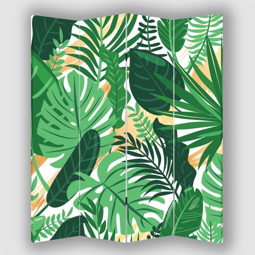 P0890 Декоративен параван Тропически листа (3, 4 , 5 или 6 части)