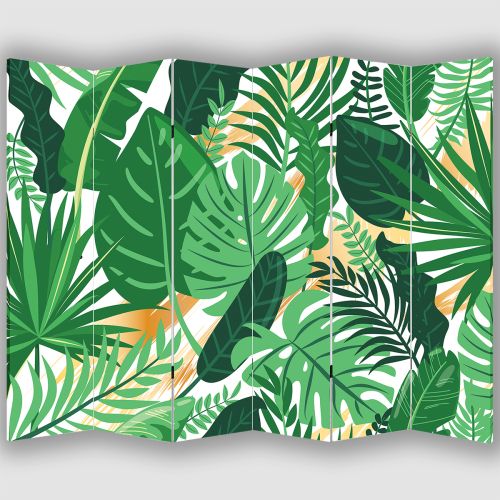 P0890 Декоративен параван Тропически листа (3, 4 , 5 или 6 части)