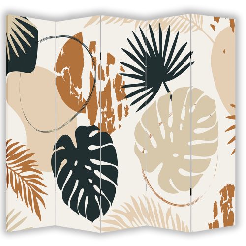 P0891 Decorative Screen Room divider Tropical leaves (3,4,5 or 6 panels)