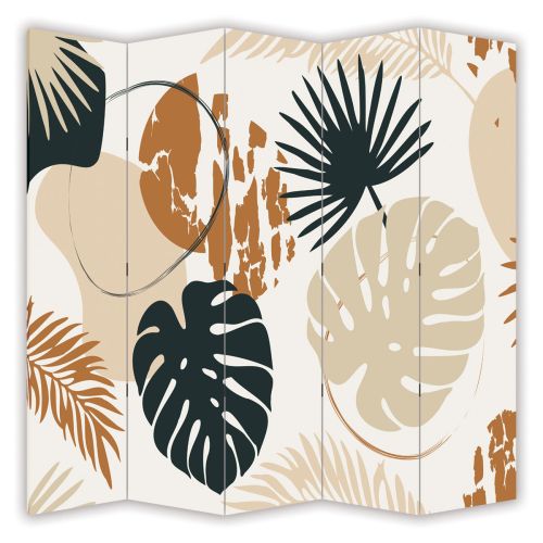 P0891 Decorative Screen Room divider Tropical leaves (3,4,5 or 6 panels)