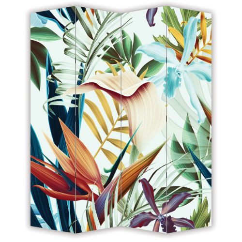 P0892 Decorative Screen Room divider Colorful tropical leaves (3,4,5 or 6 panels)