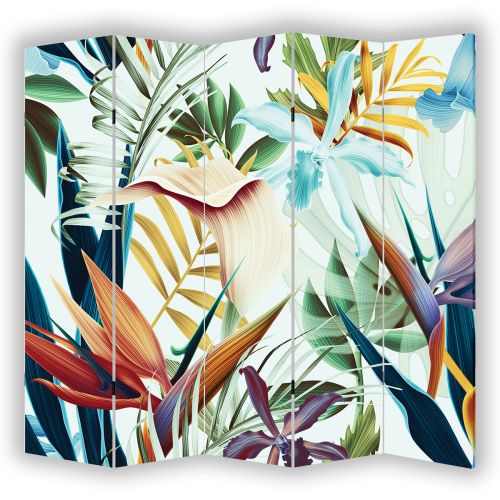 P0892 Decorative Screen Room divider Colorful tropical leaves (3,4,5 or 6 panels)