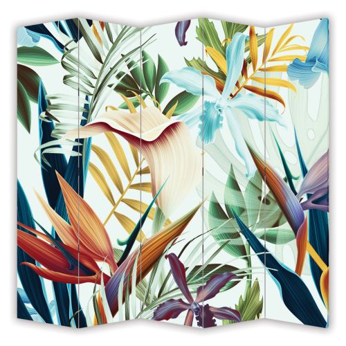 P0892 Decorative Screen Room divider Colorful tropical leaves (3,4,5 or 6 panels)