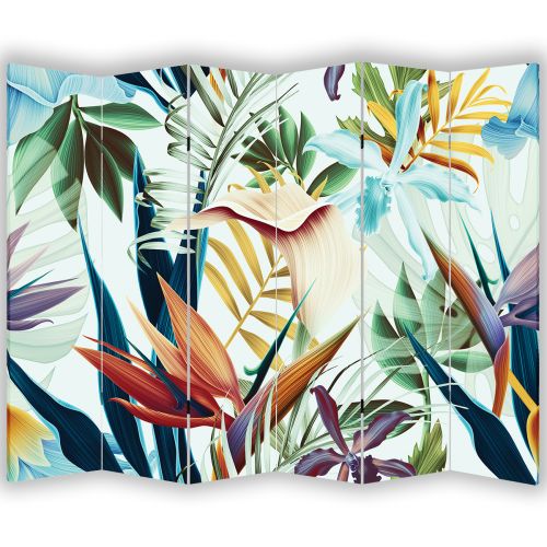 P0892 Decorative Screen Room divider Colorful tropical leaves (3,4,5 or 6 panels)