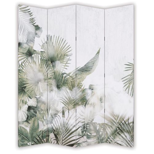 P0896 Decorative Screen Room divider Tropical leaves  in green (3,4,5 or 6 panels)