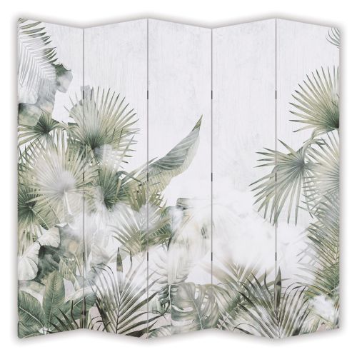 P0896 Decorative Screen Room divider Tropical leaves  in green (3,4,5 or 6 panels)