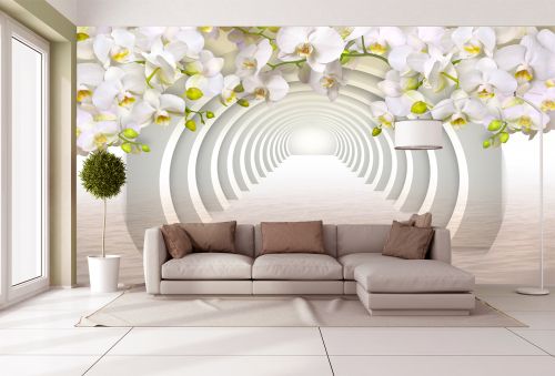 T9182 Wallpaper White orchids