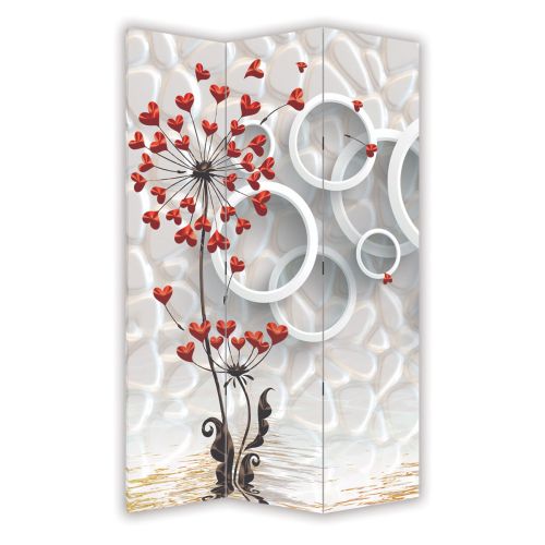 P9188 Decorative Screen Room divider Circles and hearts (3, 4, 5 or 6 panels)