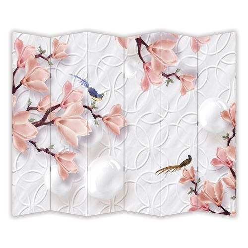 P9189 Decorative Screen Room divider Flowers and birds (3, 4, 5 or 6 panels)