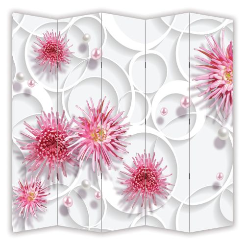 P9190 Decorative Screen Room divider Flowers and pearls (3, 4, 5 or 6 panels)