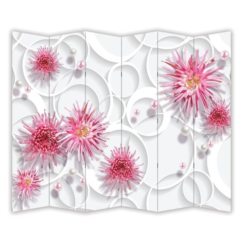 P9190 Decorative Screen Room divider Flowers and pearls (3, 4, 5 or 6 panels)