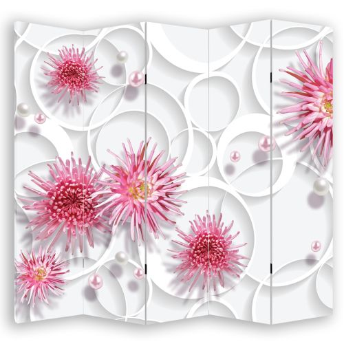 P9190 Decorative Screen Room divider Flowers and pearls (3, 4, 5 or 6 panels)