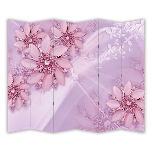 P9193 Decorative Screen Room divider Flowers and diamonds (3, 4, 5 or 6 panels)