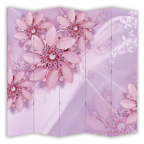 P9193 Decorative Screen Room divider Flowers and diamonds (3, 4, 5 or 6 panels)