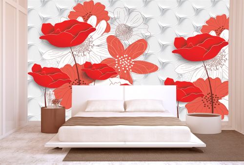 T9195 Wallpaper 3D Flowers