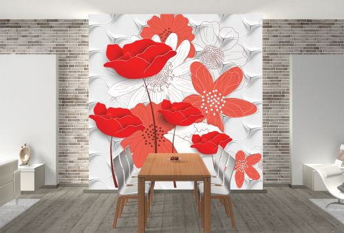 T9195 Wallpaper 3D Flowers