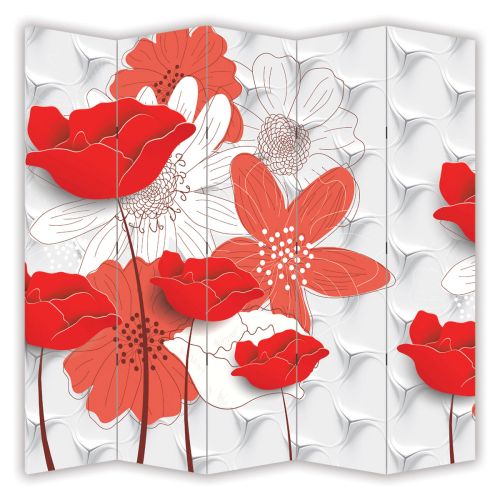 P9195 Decorative Screen Room divider Flowers (3, 4, 5 or 6 panels)