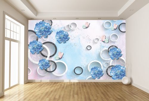 T9197 Wallpaper 3D flowers
