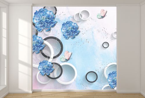 T9197 Wallpaper 3D flowers