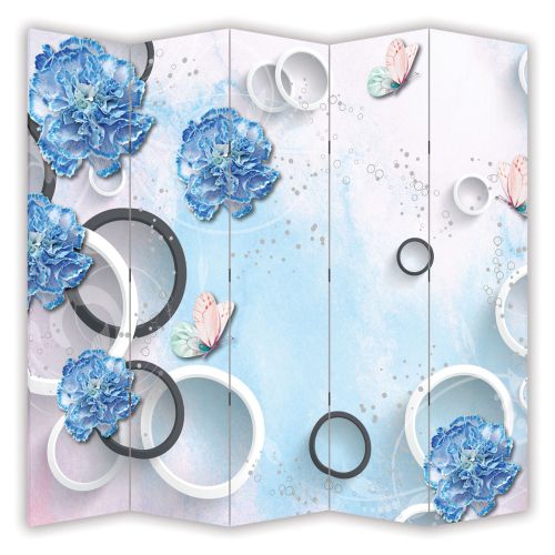 P9197 Decorative Screen Room divider 3D Flowers  (3, 4, 5 or 6 panels)