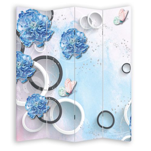 P9197 Decorative Screen Room divider 3D Flowers  (3, 4, 5 or 6 panels)