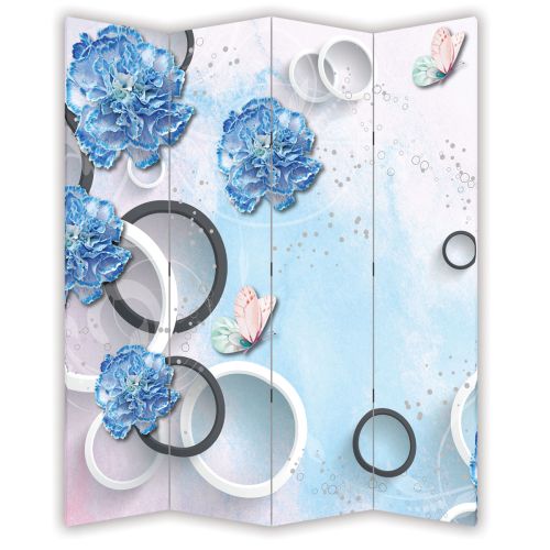 P9197 Decorative Screen Room divider 3D Flowers  (3, 4, 5 or 6 panels)