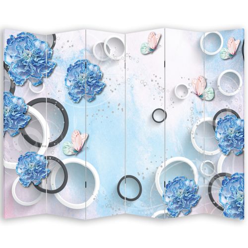P9197 Decorative Screen Room divider 3D Flowers  (3, 4, 5 or 6 panels)